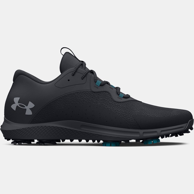 Men's  Under Armour  Charged Draw 2 Wide Golf Shoes Black / Black / Steel 7